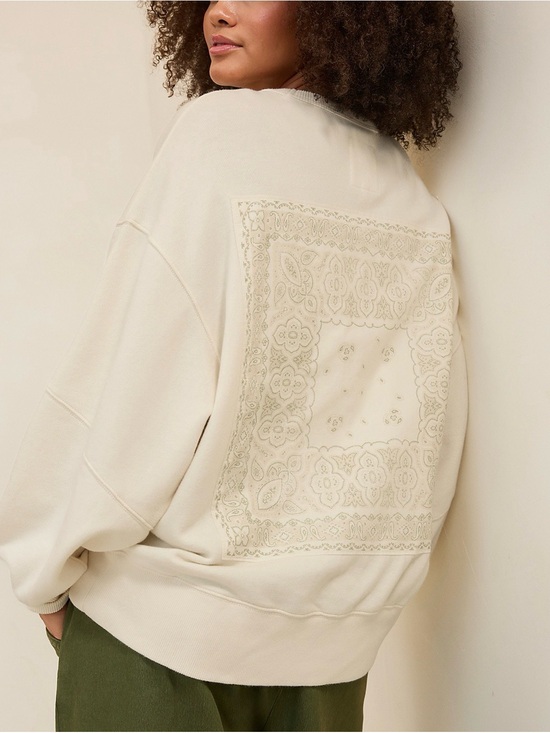 aerie Tops - aerie Cream Bandana-Print Oversized Sweatshirt